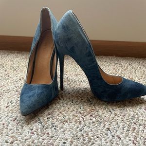 Denim Pointy Toe Heels